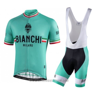 2021 Cycling Jersey Bianchi Black Short Sleeve and Bib Short