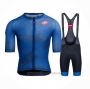 2021 Cycling Jersey Castelli Blue Short Sleeve and Bib Short