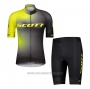 2021 Cycling Jersey Scott Black Yellow Short Sleeve and Bib Short(1)