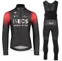 2022 Cycling Jersey INEOS Grenadiers Red Black Long Sleeve and Bib Tight