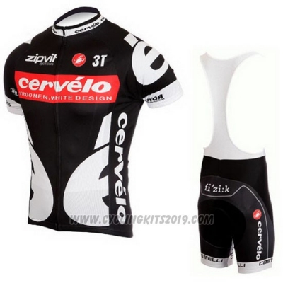 2010 Cycling Jersey Castelli Cervelo White and Black Short Sleeve and Bib Short [hua1612]