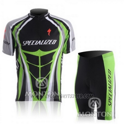 2010 Cycling Jersey Specialized Green and Black Short Sleeve and Bib Short