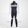 2011 Cycling Jersey Castelli White and Black Long Sleeve and Bib Tight