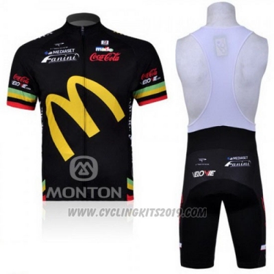 2011 Cycling Jersey McDonalds Black and Yellow Short Sleeve and Bib Short