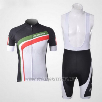 2012 Cycling Jersey Giordana Green and Black Short Sleeve and Bib Short