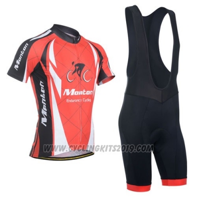 2014 Cycling Jersey Monton Orange and Black Short Sleeve and Bib Short