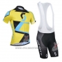 2014 Cycling Jersey Scott Black and Yellow Short Sleeve and Salopette