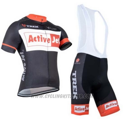 2014 Cycling Jersey Trek Black and Orange Short Sleeve and Bib Short