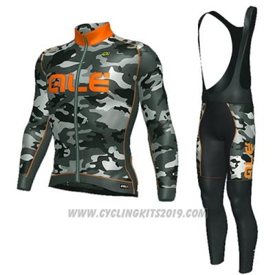 2016 Cycling Jersey ALE Orange and Black Long Sleeve and Bib Tight