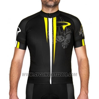 2016 Cycling Jersey Pinarello Yellow and Black Short Sleeve and Bib Short