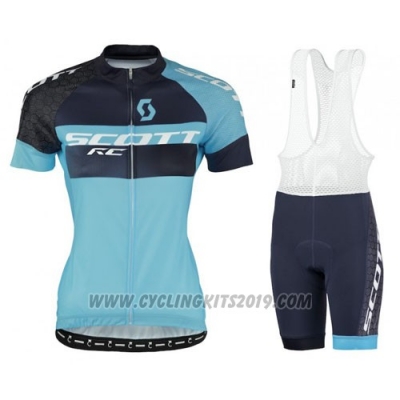 2016 Cycling Jersey Scott Black Blue Short Sleeve and Salopette