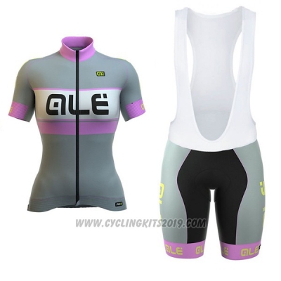 2017 Cycling Jersey Women ALE Graphics Prr Bermuda Gray Short Sleeve and Bib Short