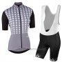 2017 Cycling Jersey Women Nalini Optical Black and Gray Short Sleeve and Bib Short