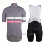 2018 Cycling Jersey Ralph Gray and Red Short Sleeve and Bib Short