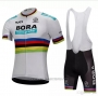 2018 Cycling Jersey UCI Mondo Campione Bora White Short Sleeve and Bib Short