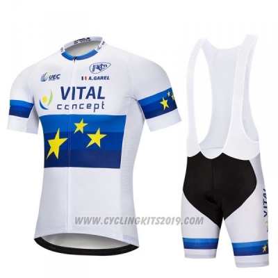 2018 Cycling Jersey Vital Concept White Blue Short Sleeve and Bib Short