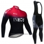 2019 Cycling Jersey Castelli Ineos Black Red Long Sleeve and Bib Tight