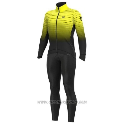 2020 Cycling Jersey ALE Yellow Black Long Sleeve and Bib Tight(4)