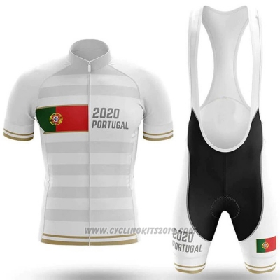 2020 Cycling Jersey Champion Portugal White Short Sleeve and Bib Short(1)