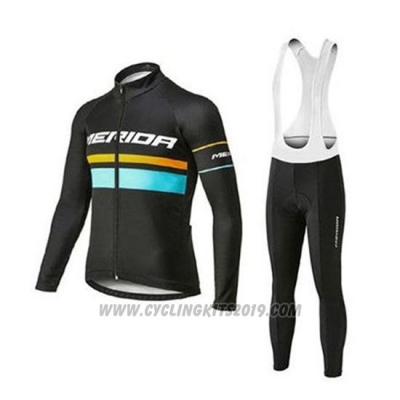 2020 Cycling Jersey Merida Black Blue Long Sleeve and Bib Tight