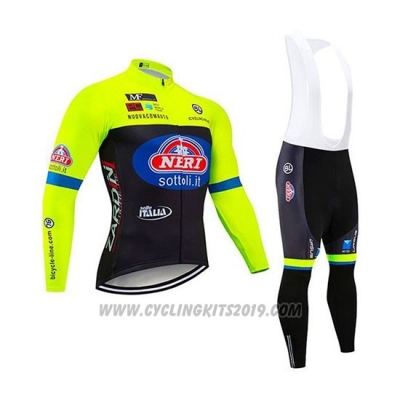 2020 Cycling Jersey Wieiev Green Black Long Sleeve and Bib Tight