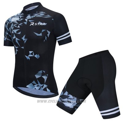 2021 Cycling Jersey R Star Black Short Sleeve and Bib Short