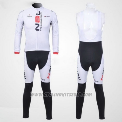 2012 Cycling Jersey Nalini White and Black Long Sleeve and Salopette