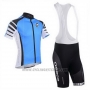 2013 Cycling Jersey Assos Sky Blue and Black Short Sleeve and Bib Short