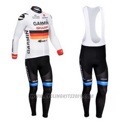 2013 Cycling Jersey Garmin Sharp Campione Germany Long Sleeve and Bib Tight