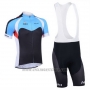 2013 Cycling Jersey Nalini Black and Sky Blue Short Sleeve and Salopette