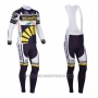 2013 Cycling Jersey Vacansoleil Yellow and Blue Long Sleeve and Bib Tight
