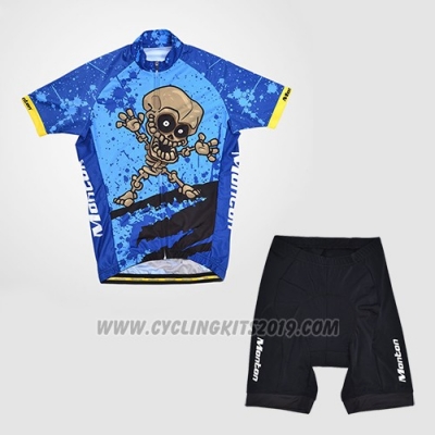 2014 Cycling Jersey Monton Blue Short Sleeve and Bib Short