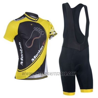 2014 Cycling Jersey Monton Yellow and Black Short Sleeve and Bib Short