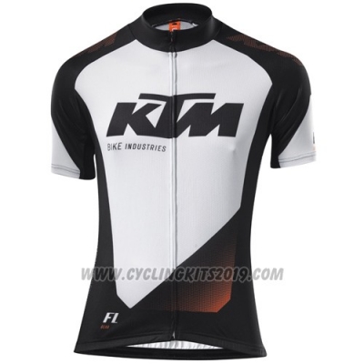 2015 Cycling Jersey Ktm Black and White Short Sleeve and Salopette