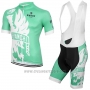 2016 Cycling Jersey Bianchi Green and White Short Sleeve and Bib Short