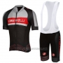 2016 Cycling Jersey Castelli Gray and Black Short Sleeve and Bib Short