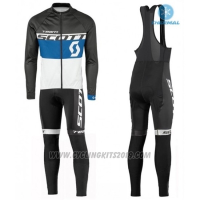 2016 Cycling Jersey Scott Blue and White Long Sleeve and Salopette
