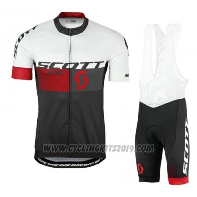2016 Cycling Jersey Scott Red and White Short Sleeve and Salopette