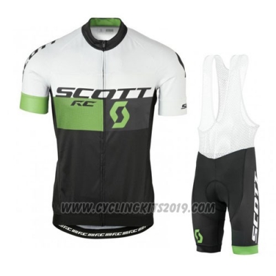 2016 Cycling Jersey Scott White and Green Short Sleeve and Salopette