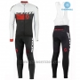 2016 Cycling Jersey Scott White and Red Long Sleeve and Salopette