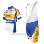 2016 Cycling Jersey Sport Vlaanderen Baloise White and Yellow Short Sleeve and Bib Short