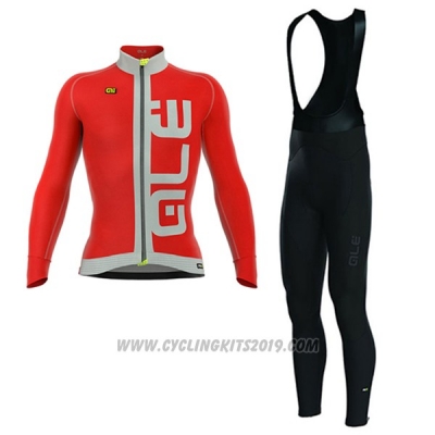 2017 Cycling Jersey ALE Graphics Prr Arcobaleno Red Long Sleeve and Bib Tight