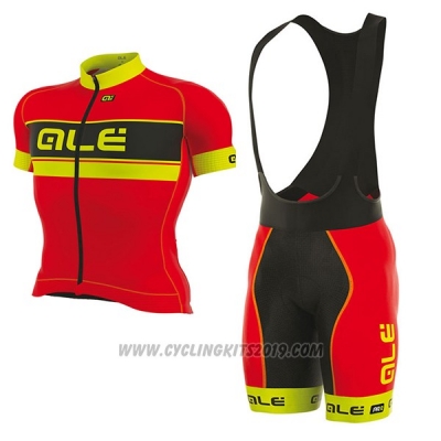 2017 Cycling Jersey ALE Graphics Prr Bermuda Red and Yellow Short Sleeve and Bib Short