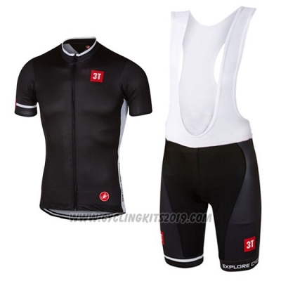 2017 Cycling Jersey Castelli Deep Black Short Sleeve and Bib Short