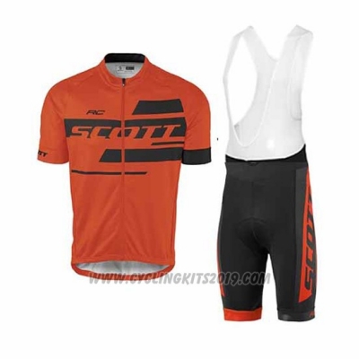 2017 Cycling Jersey Scott Orange Short Sleeve and Salopette