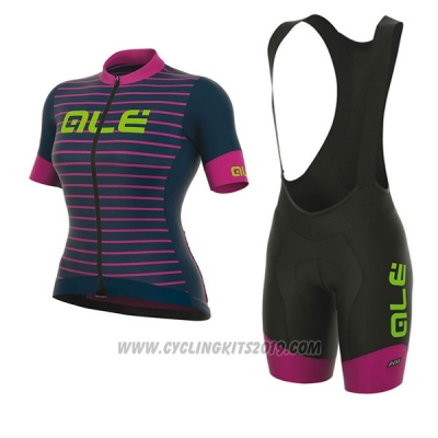2017 Cycling Jersey Women ALE R-ev1 Marina Pink and Black Short Sleeve and Bib Short