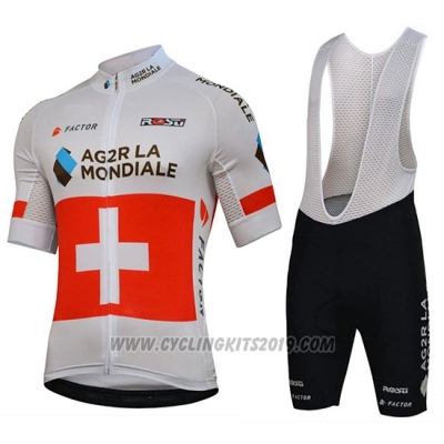 2018 Cycling Jersey Ag2r La Mondiale Campione Switzerland Short Sleeve and Bib Short