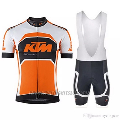 2018 Cycling Jersey Ktm White Orange Short Sleeve and Bib Short