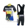 2018 Cycling Jersey Look Black Yellow Blue Short Sleeve and Bib Short