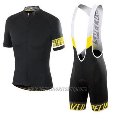 2018 Cycling Jersey Specialized Black Yellow White Short Sleeve and Bib Short